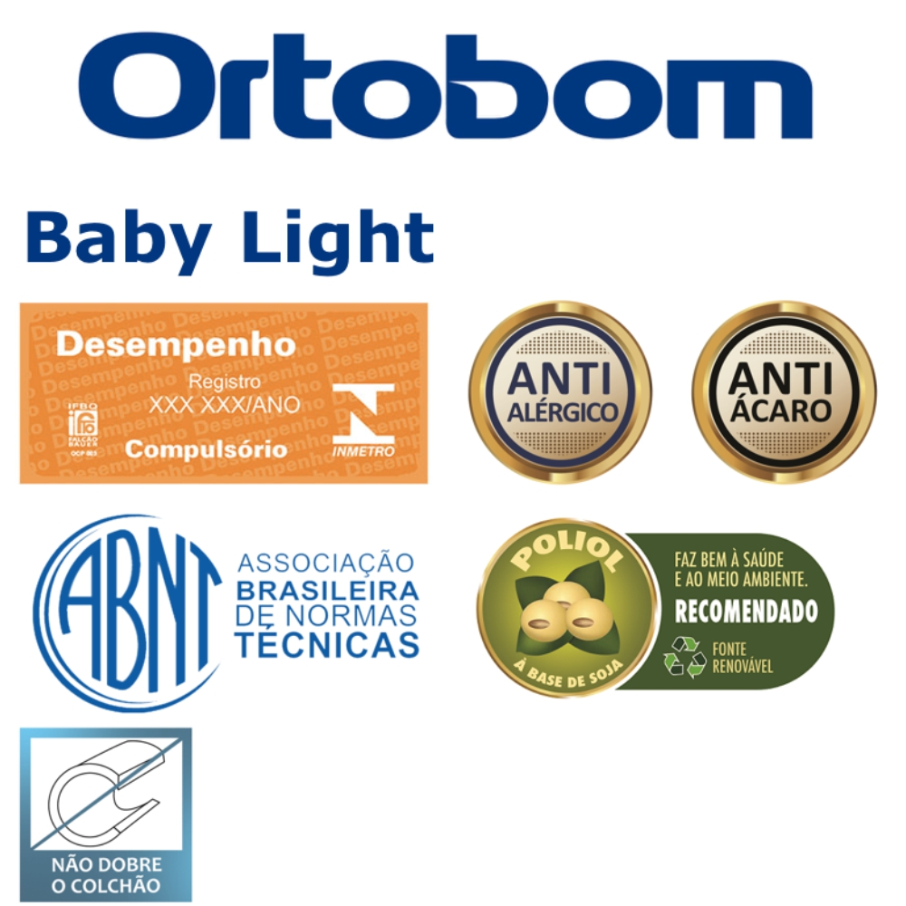 Colchão Infantil Ortobom Baby Light D18 60x130x12cm