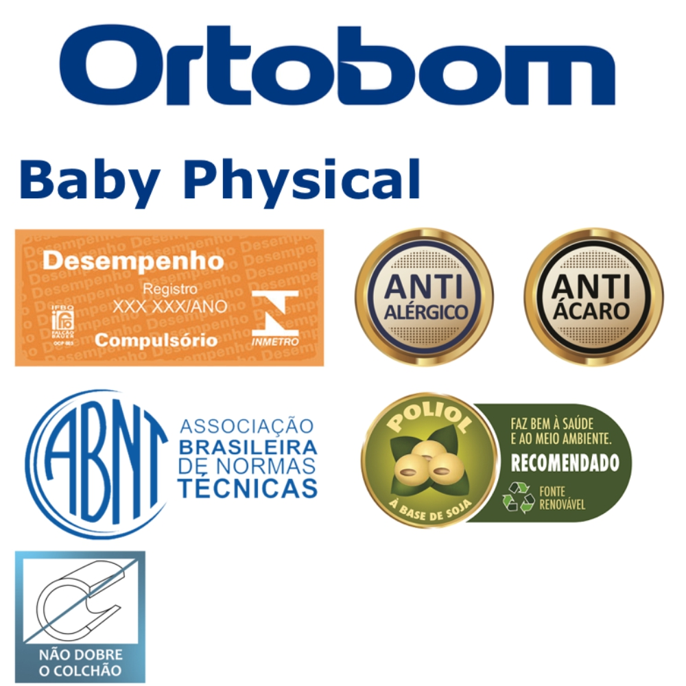 Colchão Infantil Ortobom Baby Physical D18 70x130x10cm