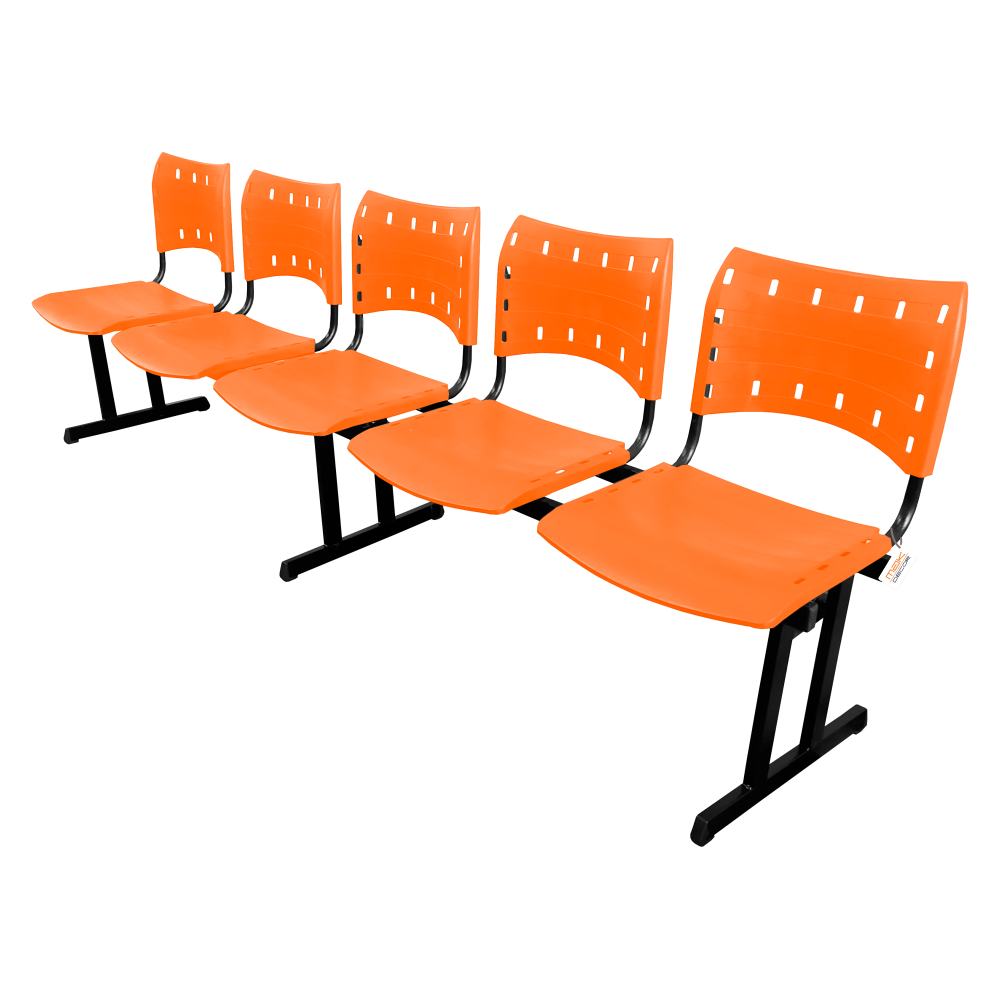 Cadeira Fixa ISO Polipropileno 5 Lugares Colorida