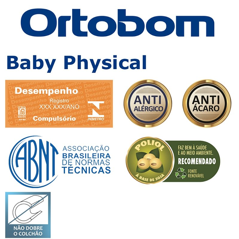 Colchão Infantil Ortobom Baby Physical D18 60x130x10cm