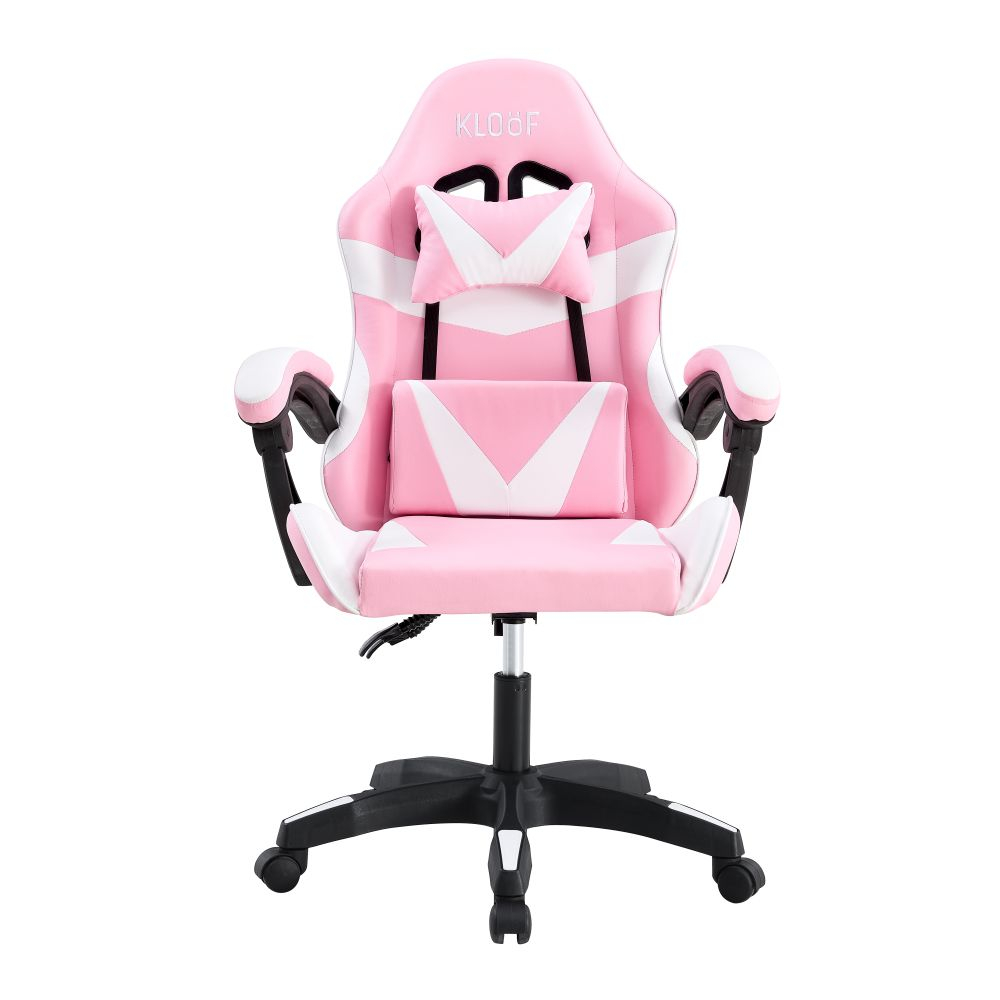 Cadeira Giratória Gamer KL1 - Branco e Rosa