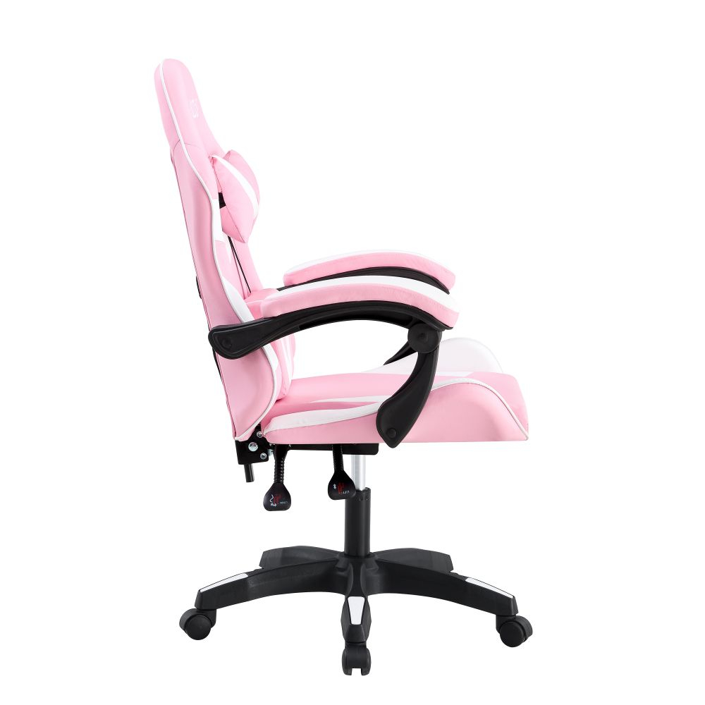 Cadeira Giratória Gamer KL1 - Branco e Rosa