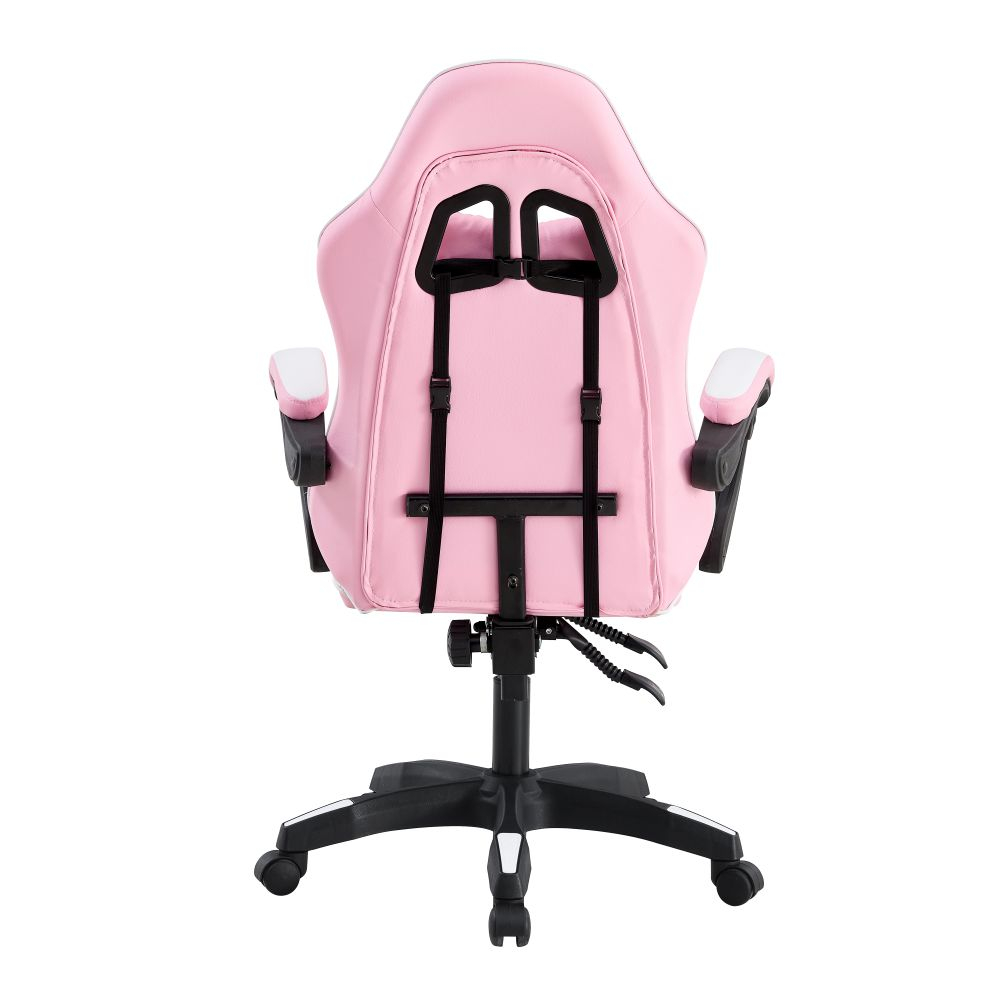 Cadeira Giratória Gamer KL1 - Branco e Rosa