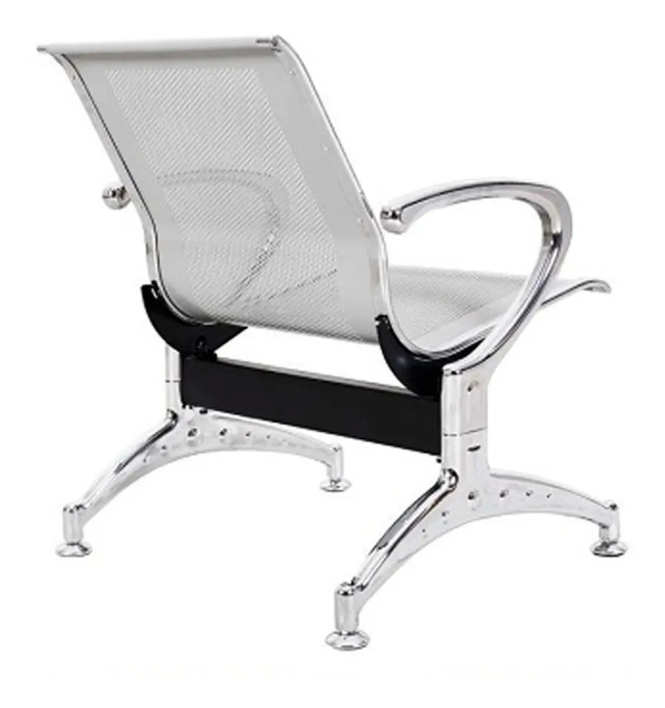 Cadeira Longarina Cromada 1 Lugar