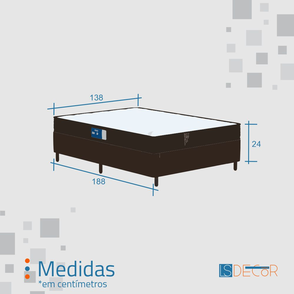 Colchão Casal Probel D33 Liso 24cmx188cmx138cm Guarda