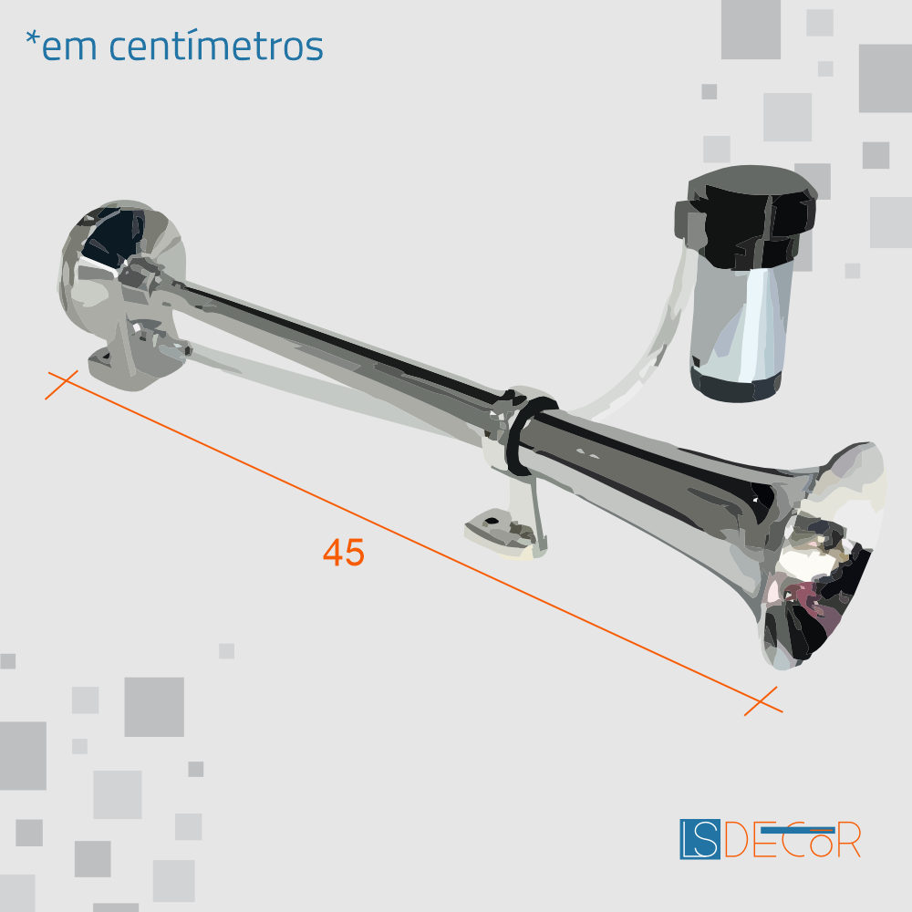 Buzina Caminhão Marítima Navio Cromada 12v C/ Compressor