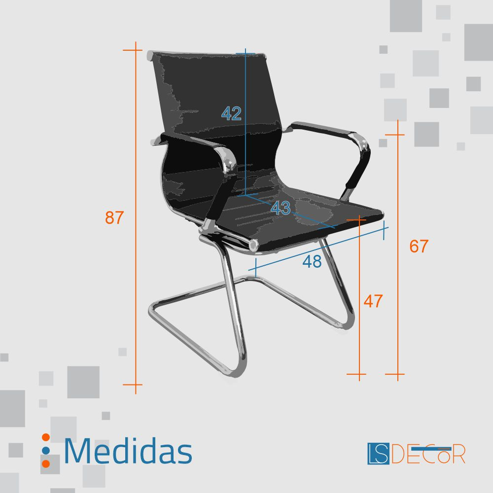 Kit Escritorio Esteira Eames  - 1 Giratória + 2 Fixas